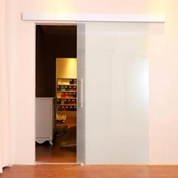 HOMCOM Puerta Corredera 205x77.5cm Puertas Correderas Satinada Deslizantes Cristal sin Obra