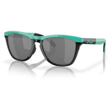 Oakley Wraparound Black/Blue Sunglasses with Grey Lenses, Multicolor unisex, Size: ONE SIZE