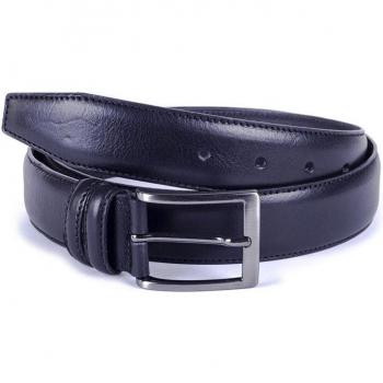Cinturón de piel B-Lisor negro con costura