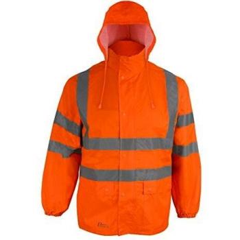Chaqueta de Lluvia de Alta Visibilidad PREVENT Naranja Talla M