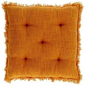 Kave Home - Cojín para Silla Brunela 100% algodón Mostaza 45 x 45 cm