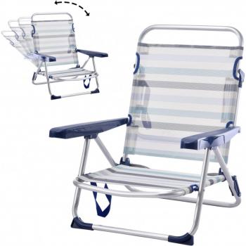 Silla Plegable Convertible en Cama de Aluminio y Textileno