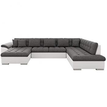 Sofá rinconero Comfivo 128 con función de descanso, color gris, medidas 348x205x76cm