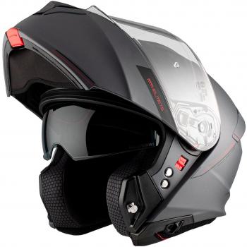 Casco Modular Genesis SV Solid -06 MT Helmets, color gris, homologado, con sistema de ventilación, visera solar interna y cierre micrométrico
