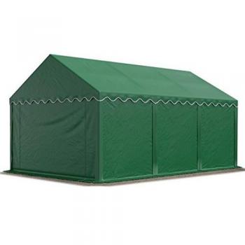 Carpa almacén TOOLPORT 4x6 m PVC 700 n impermeable verde oscuro