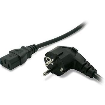 Metronic 470135 - Cable de alimentación shucko 10A, enchufe bipolar con toma de tierra, para PC, monitor, TV, proyector, negro, 2m