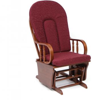 Poltrona Sillón Columpio Oscilante Douglas en Madera Maciza Color Burdeos 68x50x107 cm