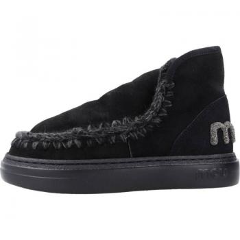 Mou Women's Black Glitter Logo Eskimo Sneaker Winter Boots