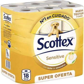 Scottex Sensitive Papel Higiénico - 18 Rollos