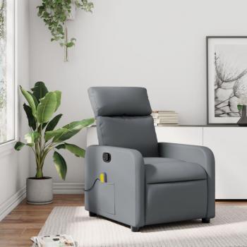 Sillón de masaje reclinable cuero sintético en colores Negro, Crema y Marrón - Sillón cómodo para dormitorio, silla relax y sofá