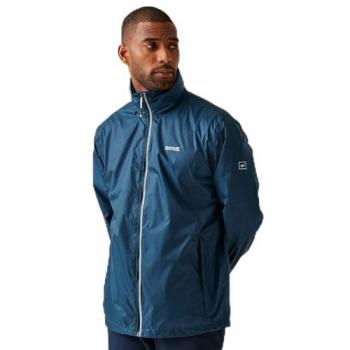 Regatta Men's Lightweight Waterproof Packaway Jacket - Lyle IV in Moonlight Denim/Tangerine Tango, Size XXL