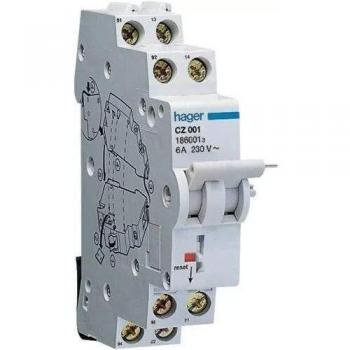 Hager CZ001 Auxiliary Switch for Residual Current Circuit Breakers (RCCB) with Fault Signal, 6A, 1 NO + 1 NC Contact
