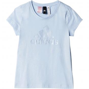 adidas Yg Logo Tee Camiseta, Niñas, Azul