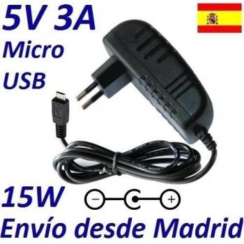 CARGADOR ESP Cargador Corriente 5V 3A 3000mA Micro USB 15W Compatible con reemplazo para Raspberry PI Recambio Replacement