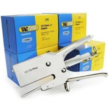 TACWISE 1199 HD73 Grapadora de Tenaza & 5x5000 Grapas 73/12mm, Plateada