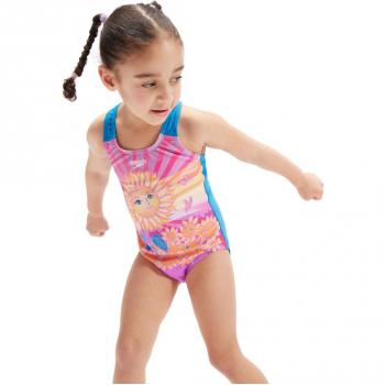 Speedo Traje de Baño Digital Impreso para Niñas, Bañador de Natación Bebé, Color Morado (Tamaño 3)