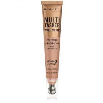 Rimmel Multi-Tasker Wake Me Up Foundation and Concealer with Brightening Effect, Shade 55 Classic Beige, 20 ml