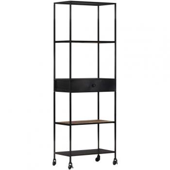 vidaXL Book Cabinet 60x35x180 cm Rough Mango Wood & Iron
