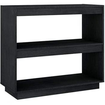 Estantería de madera maciza de pino gris 80x35x71 cm
