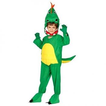 Guirca-83237 Disfraz 5-6 años Dinosaurio, Color Verde/Amarillo