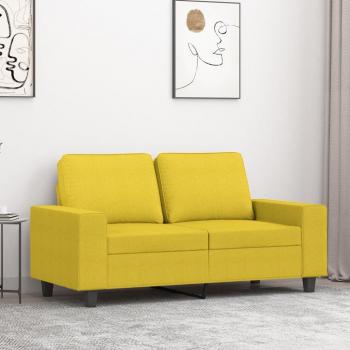 Sofá 2 plazas amarillo claro 120 cm tela