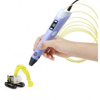 3D Pluma de Impresión Dr.Memory 3D Bolígrafo de Estereoscópica Inteligente, 3D DIY Pen con Pantalla LED y Velocidad Ajustable, 1 Paquete de Filamentos PLA