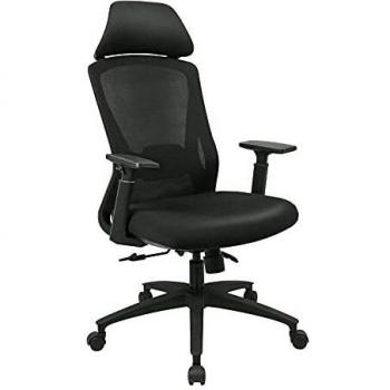 Silla de Oficina Ergonómica,Silla de Escritorio Transpirable con Reposabrazos Ajustables,Silla Giratorio con Altura y Reposabrazos Ajustables,Reposacabezas,Soporte Lumbar