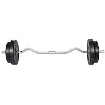 Curl Bar with Weights 30 kg vidaXL