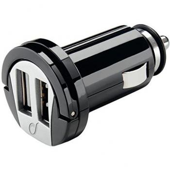 Cellularline MICROCBRUSBDUAL2A Auto Negro - Cargador