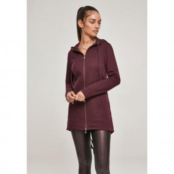 Urban Classics Ladies Hooded Sweat Parka in Wine Red