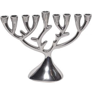 Insideretail – Menorá rama, aluminio pulido, Plata, 16 x 5,5 x 13 cm