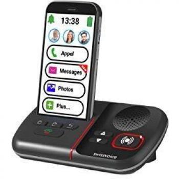 Smartphone Senior Swissvoice C50S con Base BTH en Negro