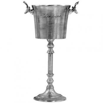 vidaXL Enfriador de Champán de Aluminio Macizo 39x29x71cm Plateado Cubitera