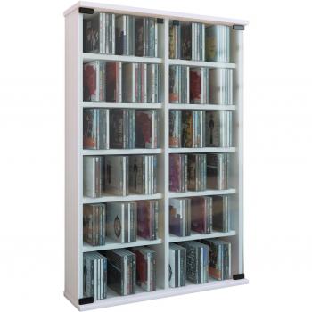 VCM Roma - Torre para CD/DVD, para 300 CDs, color Blanco, dimensiones 92x60x18 cm