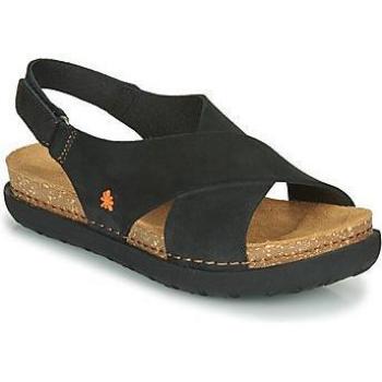 Sandalias de piel Art 1710 Rhodes Negro para mujer con detalle en la parte trasera