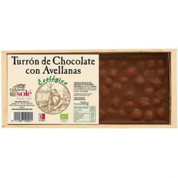 Chocolates Sole Turrón de Chocolate con Avellanas Ecológico 200g