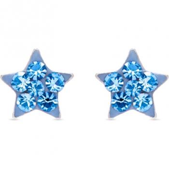 Pendientes de Estrella para Niños y Bebés con Baño de Rodio