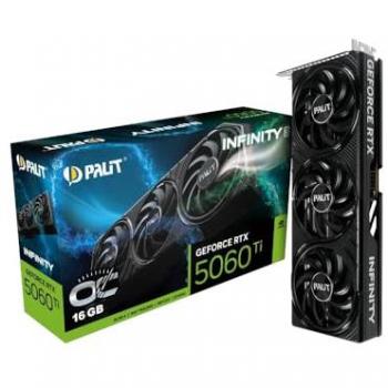 Palit GeForce RTX 5060 Ti Infinity 3 OC - Tarjeta Gráfica 16GB GDDR7, PCIe 5.0, DLSS 4, HDMI y 3 DisplayPort
