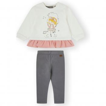 Conjunto de bebé niña en crudo con estampado - Canada House