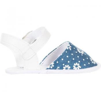 Sandalias flexibles con cierre de hebilla C-9 para niña, color denim-blanco