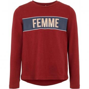 Camiseta Nameit 13176897 Burdeos para niña 8 Rojo