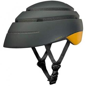 Closca Casco de Bicicleta para Adulto, Plegable Helmet Loop. Casco de Bici y Patinete Eléctrico/Scooter para Mujer y Hombre Unisex. Negro/Mostaza, Talla M