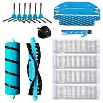 Kit de accesorios para Cecotec Conga 3490 3290 3390 3590 3690 3790 Repuesto de robot aspirador Pieza 2 Cepillo principal 4 Filtro Hepa 6 Cepillo lateral 3 Paños de fregona 1 Rueda