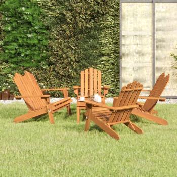 Adirondack 5-Piece Solid Acacia Wood Garden Lounge Set