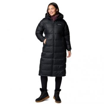 Columbia Pike Lake II Women's Long Hooded Down Jacket - Black - XL