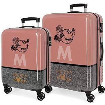Disney Juego de Maletas Mickey The Blogger Rígidas 55-67 cm, Rosa