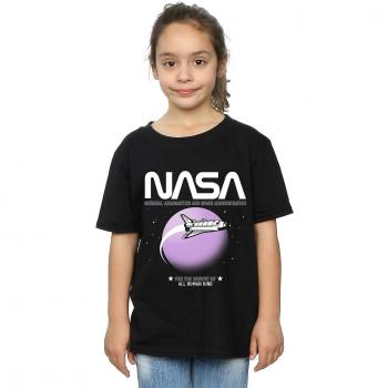 Camiseta de Algodón NASA Shuttle Orbit para Niñas 9-11 Años Negra