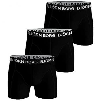 Bjorn Borg Men's 3-Pack Large Logo Boxer Trunks, Black - Size: 33/32/32
