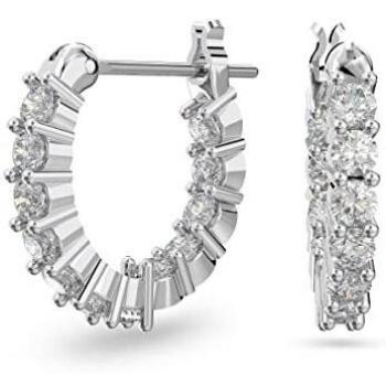 Swarovski Pendientes de Aro Vittore para Mujer, con Baño de Rodio, Cristales Blancos, Colección Vittore de Swarovski