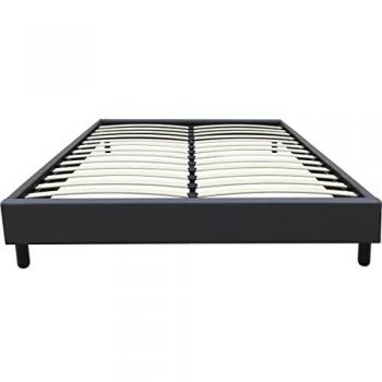 Somier Andy - 160 x 200 cm - PVC - Gris antracita